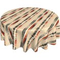 thumbnail image 1 of Round Tablecloth 60 Inch, Chic Geometric Stripes Tablecloths Round Reusable Tablecloths Cloth Table Cover for Buffet Table, Parties, Holiday Dinner, Wedding, 1 of 8