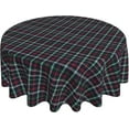 thumbnail image 1 of Round Tablecloth 60 Inch, Christmas Check Plaid Tablecloth Round Comfortable Table Cover Decorative Table Cover for Daily Use Kitchen Dining Party Wedding, 1 of 8