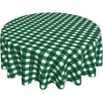 thumbnail image 1 of Round Tablecloth 60 Inch, Classic Green Buffalo Plaid Round Table Cloths Stain Resistant Table Cloth Farmhouse Table Cover for Dining Table, Buffet Parties and Camping, 1 of 8