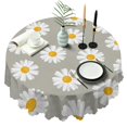 thumbnail image 1 of Round Tablecloth 60 Inch Daisy Floral Print Table Cover Wrinkle Free for Kitchen Dining Event, 1 of 5