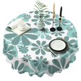 thumbnail image 1 of Round Tablecloth 60 Inch Daisy Floral Table Cover Wrinkle Free Easy Clean Dining Kitchen, 1 of 5