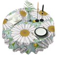 thumbnail image 1 of Round Tablecloth 60 Inch Daisy Floral Table Cover Wrinkle Free Fabric for Kitchen Dining Table, 1 of 5