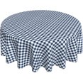 thumbnail image 1 of Round Tablecloth 60 Inch, Dark Blue White Gingham Table Cloth Round Cover Water Resistant Table Cloth Kitchen Tablecover for Kitchen Dining Picnic Party Home Decoration, 1 of 8