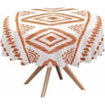 thumbnail image 1 of Round Tablecloth 60 Inch Orange Boho Table Cloth Oil Spill Proof Waterproof Tablecloth Protector Bohemian Style Round Table Cover for Dinner Party Picnic Kitchen Decor Indoor Outdoor, 1 of 6