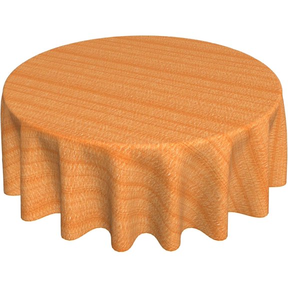Round Tablecloth 60 Inch, Orange Natural Texture Round Table Cloths Water Resistant Table Cover Kitchen Dining Tablecloth for Dining Table, Buffet Parties and Camping