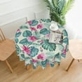 thumbnail image 1 of Round Tablecloth 60 Inch, Palm Tree Leaf Table Cover (Fit for 20"-47" Table), Soft Fabric Washable Wrinkle Resistant Table Cloths for Parties Kitchen Family Gatherings Home Decor, 1 of 6