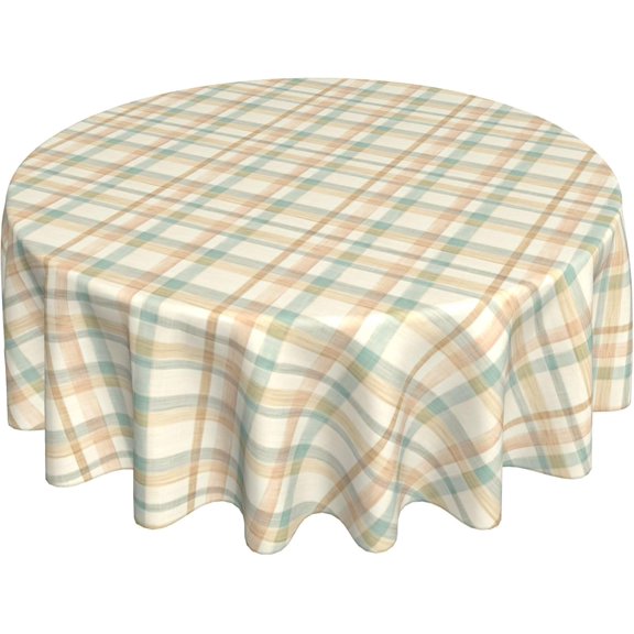Round Tablecloth 60 Inch, Pastel Natural Texture Round Tablecloth Oil Spill Proof Table Covers Fabric Tablecloth for Dining, Party, Buffet, Wedding