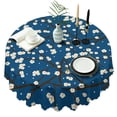 thumbnail image 1 of Round Tablecloth 60 Inch Polyester Breakfast Cover flower Waterproof Stain Wrinkle Free for Kitchen, 1 of 5