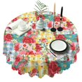 thumbnail image 1 of Round Tablecloth 60 Inch Polyester Occasions Cover flower Waterproof Stain Wrinkle Free for Dining, 1 of 5