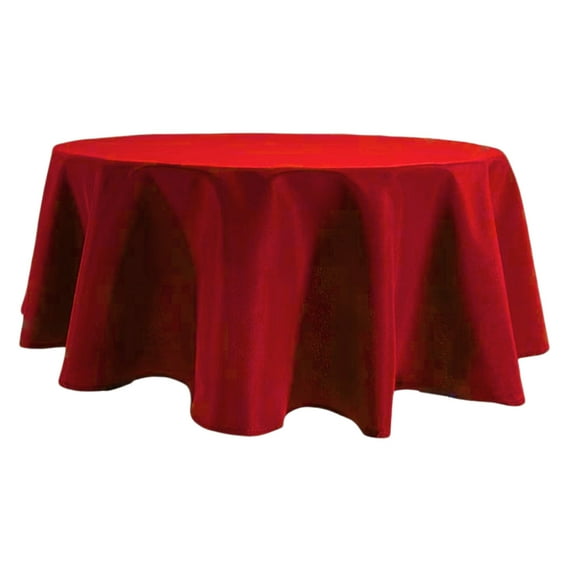 Round Tablecloth 60 Inch Red, Holiday Party Table Cover Stain Resistant Wrinkle Free Machine Washable