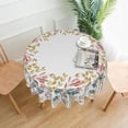 thumbnail image 1 of Round Tablecloth 60 Inch,Stain Resistance Polyester Table Cloth,Table Cover for Kitchen Dining Table, Buffet Parties and \u200bCamping-Flowers Leaves Blue Purple Gradient, 1 of 4