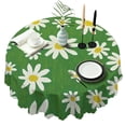 thumbnail image 1 of Round Tablecloth 60 Inch Table Cover Daisy Wrinkle Free Kitchen Dining, 1 of 5