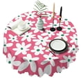 thumbnail image 1 of Round Tablecloth 60 Inch Table Cover Wrinkle Free Daisy Dining Kitchen, 1 of 5