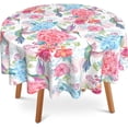 thumbnail image 1 of Round Tablecloth 60 Inch,Tropical Flowers and Hummingbirds Decorative Circular Table Cloth Cover Washable Heat Resistant for Kitchen Dinning Holiday, 1 of 6