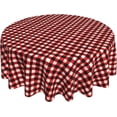 thumbnail image 1 of Round Tablecloth 60 Inch, Watercolor Red Black Gingham Plaid Tablecloths Round Wipeable Washable Tabletop Covers Fabric Table Cover for Dining, Party, Buffet, Wedding, 1 of 8