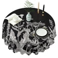 thumbnail image 1 of Round Tablecloth 60 Inch Waterproof Design Polyester flower Stain Wrinkle Free Table Cover, 1 of 5