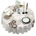 thumbnail image 1 of Round Tablecloth 60 Inch Waterproof Polyester flower Table Cover Stain Wrinkle Free for Kitchen Party, 1 of 5