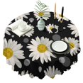 thumbnail image 1 of Round Tablecloth 60 Inch Wrinkle Free Daisy Table Cover Floral Kitchen Dining, 1 of 5