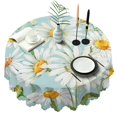 thumbnail image 1 of Round Tablecloth 60 Inch Wrinkle Free Daisy Table Cover Reusable for Kitchen Dining, 1 of 5