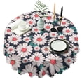 thumbnail image 1 of Round Tablecloth 60 Inch Wrinkle Free Table Cover Daisy Print for Kitchen Dining Setting, 1 of 5