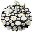 thumbnail image 1 of Round Tablecloth 60 Inch Wrinkle Free Table Cover Daisy for Kitchen Dining, 1 of 5
