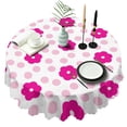 thumbnail image 1 of Round Tablecloth 60 Inch Wrinkle Free Table Cover with Daisy Floral for Kitchen Dining, 1 of 5