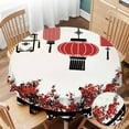 thumbnail image 1 of Round Tablecloth 60 inch Chinese Lantern Tablecloth Festival Mid Autumn New Year Window Flower Cherry Culture Table Cloth for Dining Tables, Parties, Wedding and Banquet Decoration, 1 of 1