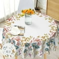 thumbnail image 1 of Round Tablecloth 60 inch, Floral Round Table Cloth, Stain Resistance, Water Repellent and Wrinkle-Free, Fall Flower Circle Tablecloth for Home Kitchen Dining Party Patio Indoor and Outdoor Use, 1 of 6
