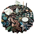 thumbnail image 1 of Round Tablecloth 60 x 60 Inch Round Table Cover flower Spring Summer for Party Picnic Dinner, 1 of 5