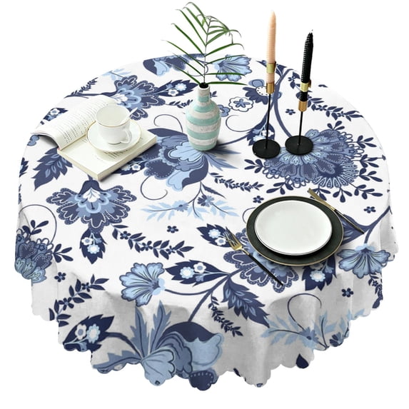 Round Tablecloth 60x60 Inch Round Spring Summer flower Table Cover for Dinner Party Picnic