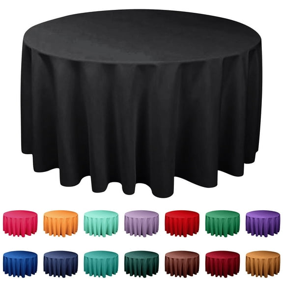Round Tablecloth 63 Inch Round, Stain and Wrinkle Resistant Fitable Table Cloth Reusable and Washable Polyester Fabric Table Covers for Party, Wedding and Banquet Decoration Dark Green 2