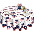 thumbnail image 1 of Round Tablecloth 70 Inch 4th of July Table Cloth Patriotic American Flag Tablecloth Washable Table Cover Reusable Memorial Day Tablecloth for Home Party Picnic, 1 of 6