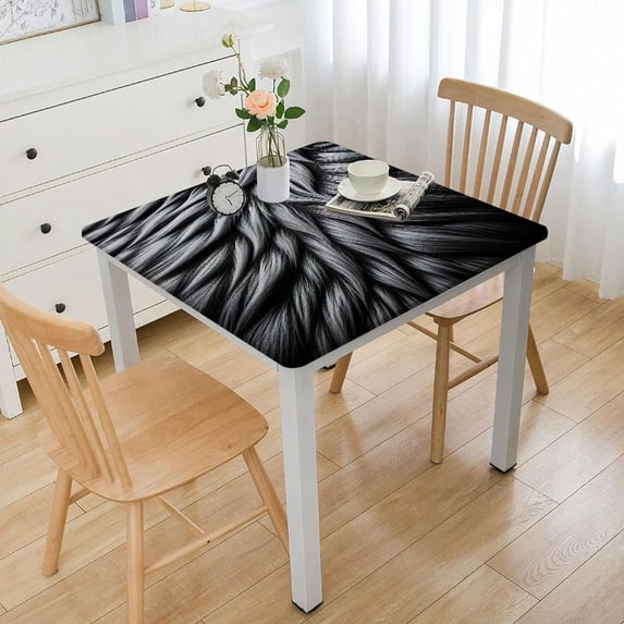 Round Tablecloth A Donkey Round Fitted Tablecloth with Elastic Edge, Oil Proof Table Cloth Wipe Clean Table Cover for Indoor and Outdoor Fits Medium