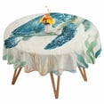 thumbnail image 1 of Round Tablecloth Beach Coastal Theme Waterproof Oil Proof Polyester Table Cloth Cover Decor for Home Dining Outdoor,Patio,Parties, 54" Dia. Vintage Sea Turtle, 1 of 9