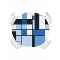 thumbnail image 1 of Round Tablecloth Blue Black Squares Pattern Elastic Edge Fitted Abstract Geometric Art Plastic Table Cover,Waterproof Oil Proof for Dinner,Outdoor, Picnic, 36" - 44"&nbsp; DIA Tables, 1 of 6