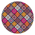thumbnail image 1 of Round Tablecloth Boho Waterproof Fitted Oxford Fabric Table Cloth for 36-44" Round Tables, Dining Kitchen Essentials, 1 of 6