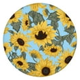 thumbnail image 1 of Round Tablecloth Botanical Tropical Flowers and Leaves Design, Waterproof Elastic Fitted Table Cover with Backing, 1 of 7