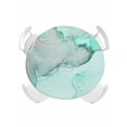 thumbnail image 1 of Round Tablecloth Bright Teal Marble Textured Elastic Edge Fitted Abstract Ocean Fluid Art Plastic Table Cover,Waterproof Oil Proof for Dinner,Outdoor, Picnic, 45"- 54" DIA Tables, 1 of 8