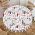 thumbnail image 1 of Round Tablecloth Christmas Pine Tree White Winter 60 Inch Table Cover for Dining Polyester Cloth with Scalloped Edges Stain Resistance Kitchen Picnic Party Restaurant Decoration, 1 of 6