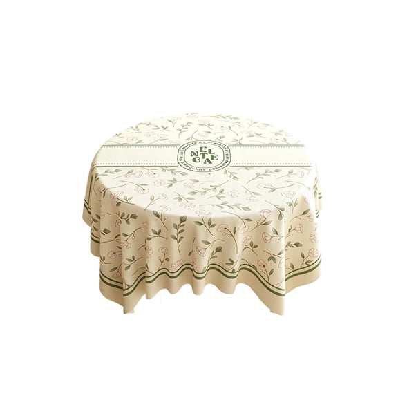 Round Tablecloth Coffee Table Cover, Desktop Decor for Living Room, Stain Resistant Polyester Fabric, Well-Tailored Layout with Natural Draping Effect and Durable Sewing for Indoor Use