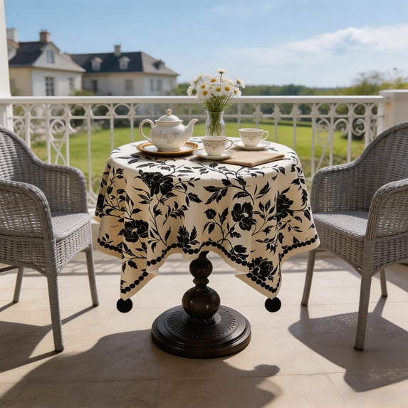 Round Tablecloth, Coffee Table Cover for Bedroom Living Room Decor