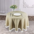 thumbnail image 1 of Round Tablecloth Cotton Linen Tablecloth with White Lace Trim Stain Resistant Table Cover for Party, 1 of 5