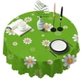 thumbnail image 1 of Round Tablecloth Daisy 60 Inch Table Cover Wrinkle Free Kitchen Dining, 1 of 5