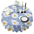 thumbnail image 1 of Round Tablecloth Daisy 60 Inch Wrinkle Free Table Cover Dining Kitchen, 1 of 5