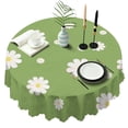 thumbnail image 1 of Round Tablecloth Daisy Design 60 Inch Wrinkle Free Table Cover Dining Kitchen, 1 of 5