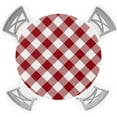 thumbnail image 1 of Round Tablecloth,Dark Red and White Plaid Checkered Elastic Edge Round Waterproof Fitted Table Cloth for Indoor Outdoor Dinning Fit Round Table up to 36" - 44", 1 of 6