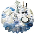 thumbnail image 1 of Round Tablecloth Dining Design Cover 60 Inch Polyester Waterproof Stain Wrinkle Free flower, 1 of 5