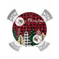 thumbnail image 1 of Round Tablecloth with Elastic Christmas Tree Winter Snowflake Red Black Plaid Waterproof Table Cover Wipeable Fitted Table Cloths for 45"-54" Round Tables Dining Kitchen Indoor Outdoor Use, 1 of 6
