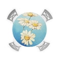 thumbnail image 1 of Round Tablecloth with Elastic Daisy Flower Blue Backgroud Waterproof Stain-proof Table Cover Wipeable Fitted Table Cloths for 45"-54" Round Tables Dining Kitchen, 1 of 6