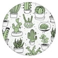 thumbnail image 1 of Round Tablecloth with Elastic Edge, Featuring Boho Cactus and Retro Desert Succulent Patterns, Waterproof Vinyl with Backing, Durable Table Cover for Indoor and Outdoor, 1 of 4